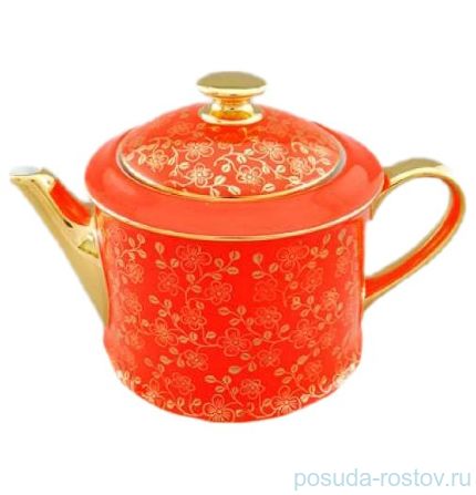 Заварочный чайник 400 мл &quot;Виндзор /Золотые цветы /алый&quot; 1 / 158689