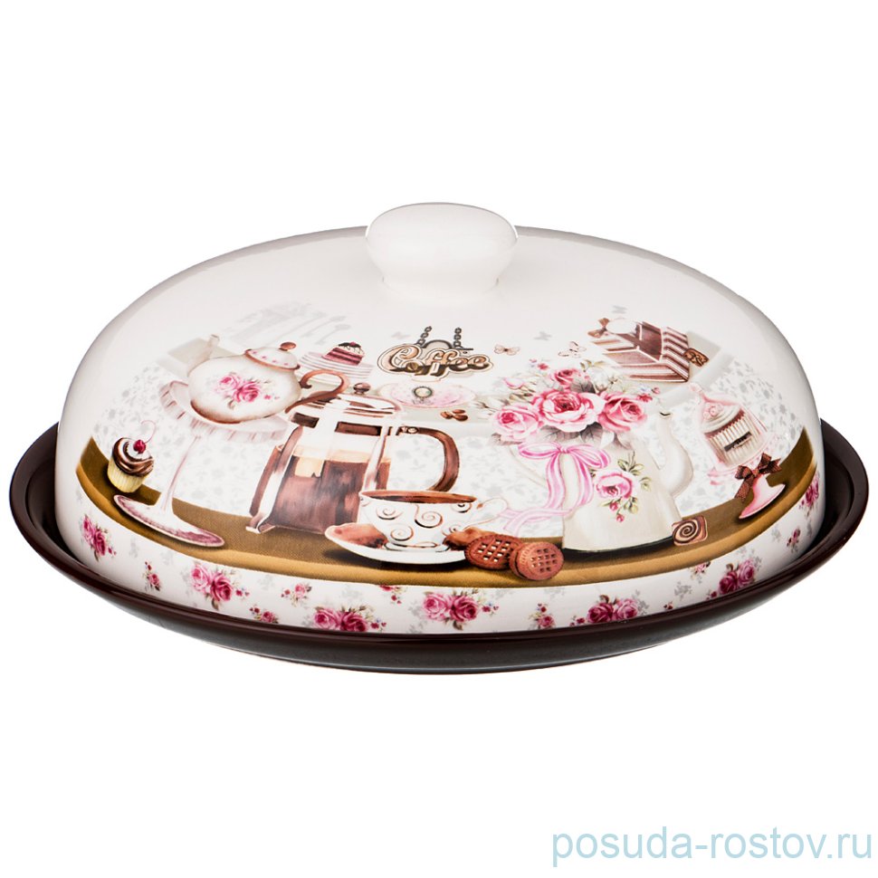 Блюдо для блинов 23 х 10 см с крышкой "Coffee" / 190370