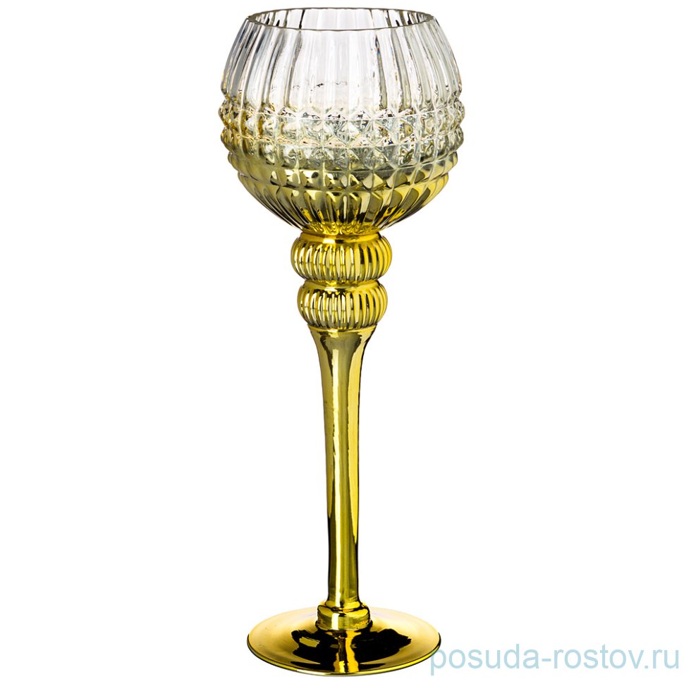 Подсвечник 10 х 35 см золотистый / 268356