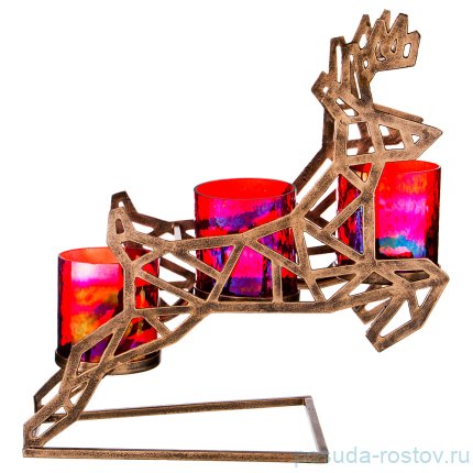 Подсвечник 35 х 18,2 см h-38 см &quot;Олень&quot; / 193416