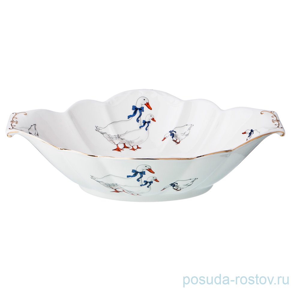 Блюдо 33 х 22 х 8 см овальное "гуси" / 244297