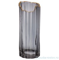 Ваза для цветов 25 см серая &quot;Отводка золото&quot; / 289417
