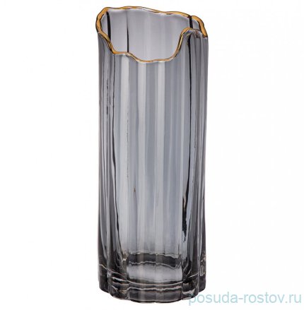 Ваза для цветов 25 см серая &quot;Отводка золото&quot; / 289417