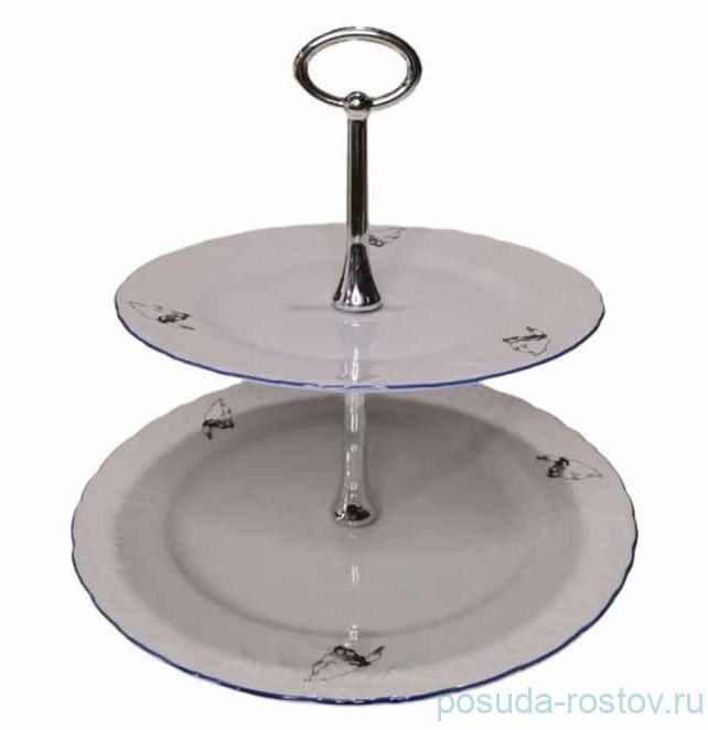 Этажерка 2-х ярусная "Рококо /Гуси" / 343347 Этажерка 2-х ярусная "Рококо /Гуси" / 343347