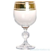 Бокалы для белого вина 190 мл 6 шт &quot;Клаудия /Цветочный узор на золоте&quot; / 005657