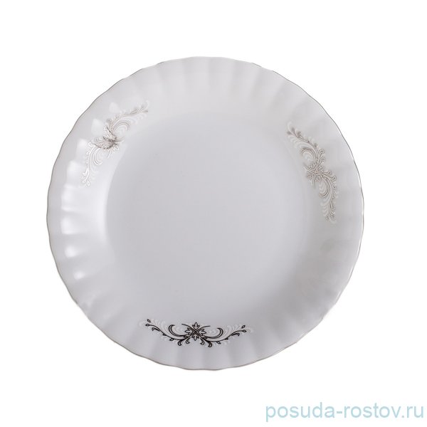 Тарелка 17 см 1 шт "Ивона /Серый орнамент" / 055128 Тарелка 17 см 1 шт "Ивона /Серый орнамент" / 055128