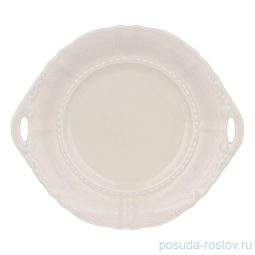 Пирожковая тарелка 27 см "Соната /Белый узор /СК" / 333233