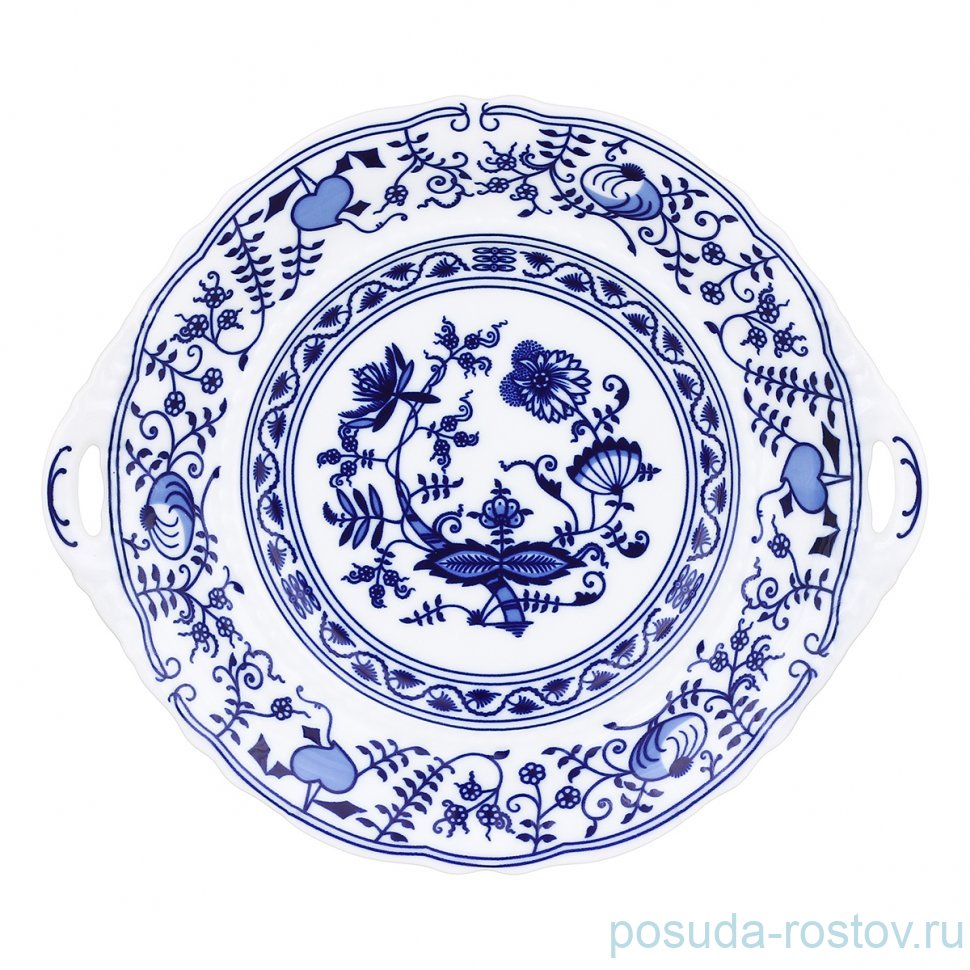 Блюдо 27 см круглое с ручками "Мэри Энн /Гжель" / 366018 Блюдо 27 см круглое с ручками "Мэри Энн /Гжель" / 366018