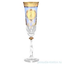 Бокалы для шампанского 190 мл 6 шт васильковые &quot;Анжела /МГ /Антик золото&quot; R-G / 087327