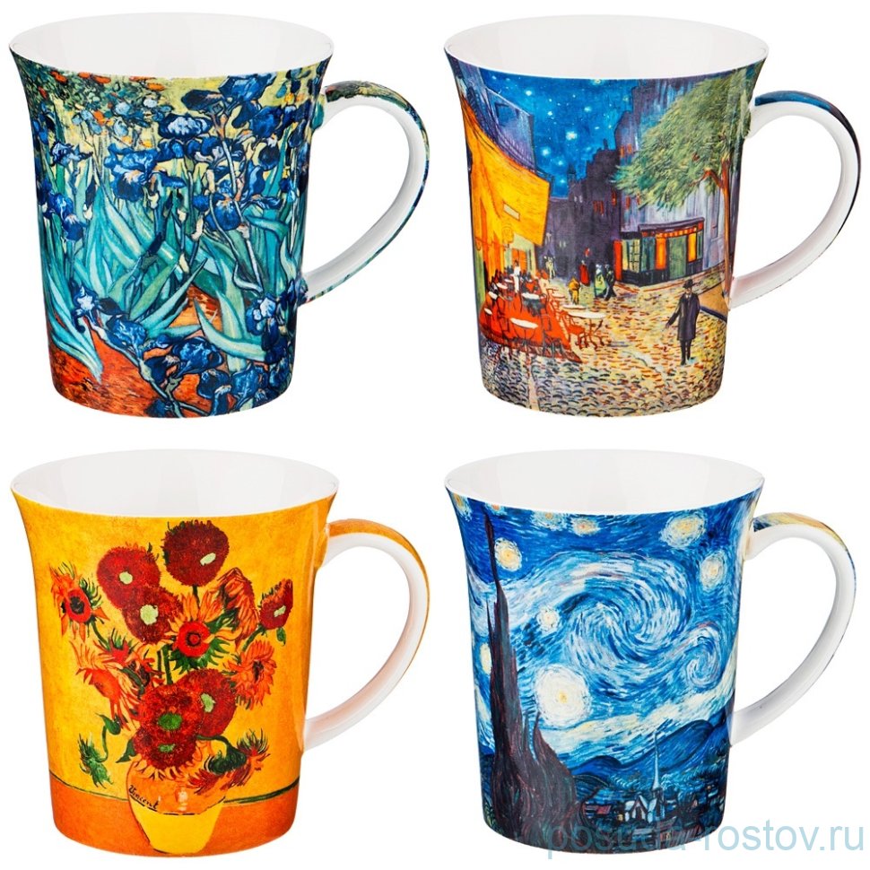 Набор кружек 420 мл 4 шт "В. Ван Гог /Ассорти" / 197338