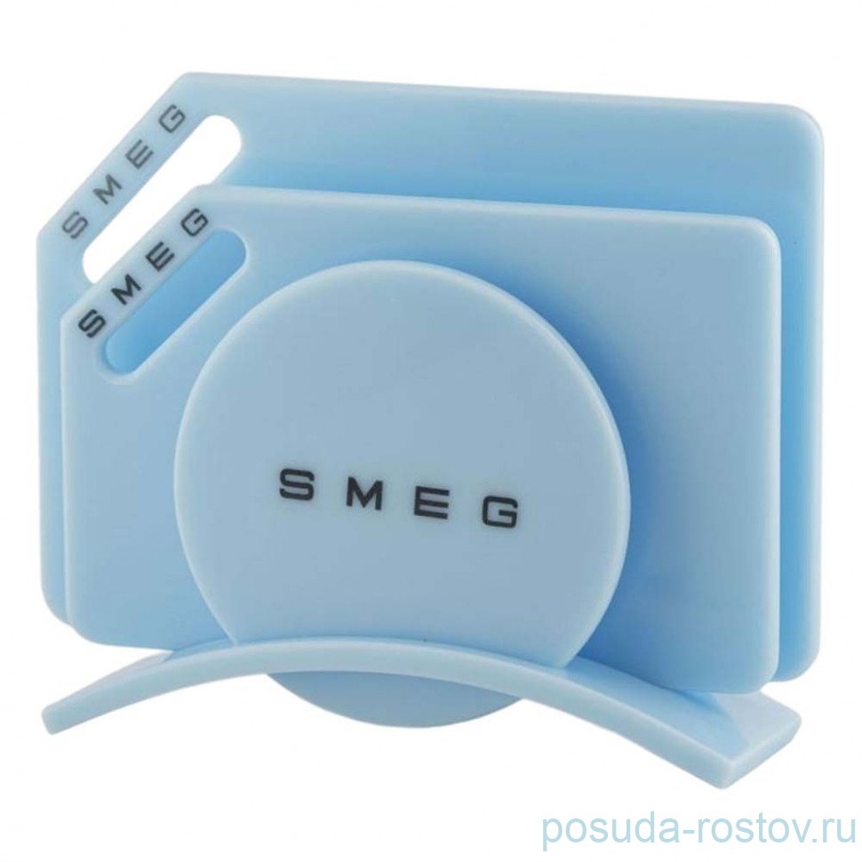 Набор разделочных досок 3 предмета на подставке голубые Smeg / 349375 Набор разделочных досок 3 предмета на подставке голубые Smeg / 349375