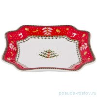 Блюдо 18 х 18 х 2,5 см квадратное &quot;Christmas Collection /Красная&quot; / 192118