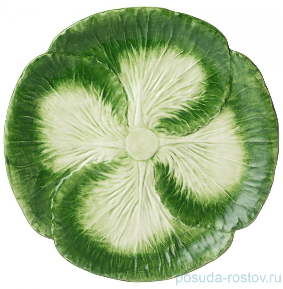 Блюдо 31 см круглое зелёное "Капуста" / 276909