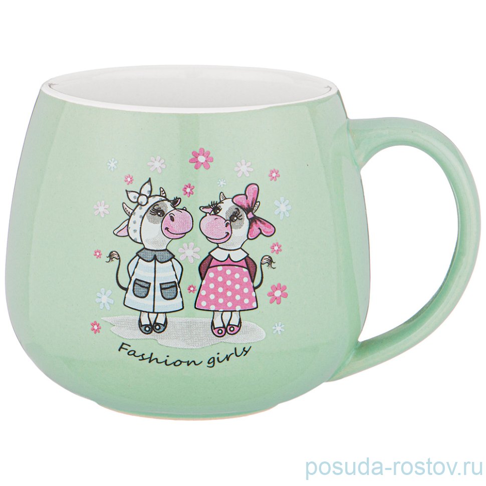 Кружка 350 мл "милая коровка /зеленая" / 227183 Кружка 350 мл "милая коровка /зеленая" / 227183