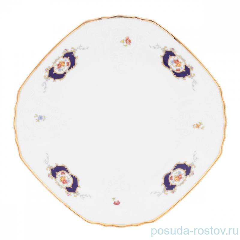 Тарелка 22 см 1 шт квадратная "Бернадотт /Синеглазка" / 244989