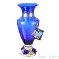 Ваза для цветов н/н синяя &quot;W. Cristal /Муранское стекло&quot; / 221079