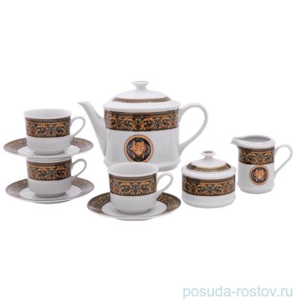 Чайный сервиз на 6 персон 15 предметов &quot;Сабина /Версаче /Шоколадная лента&quot; / 158992