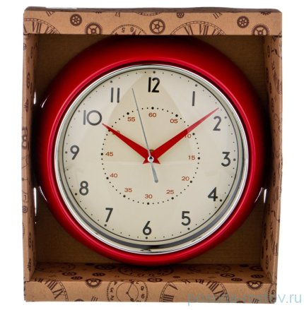 Часы настенные 23 см кварцевые красные &quot;LOVELY HOME&quot; / 188032
