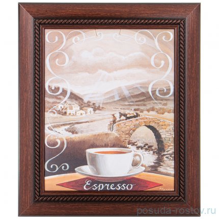 Картина 24 х 30 см &quot;espresso&quot; /рамка коричневая / 270184