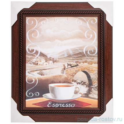 Картина 24 х 30 см &quot;espresso&quot; /рамка коричневая / 270184