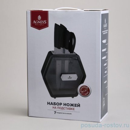 Набор ножей agness  на пластиковой подставке, 7 предметов / 367429