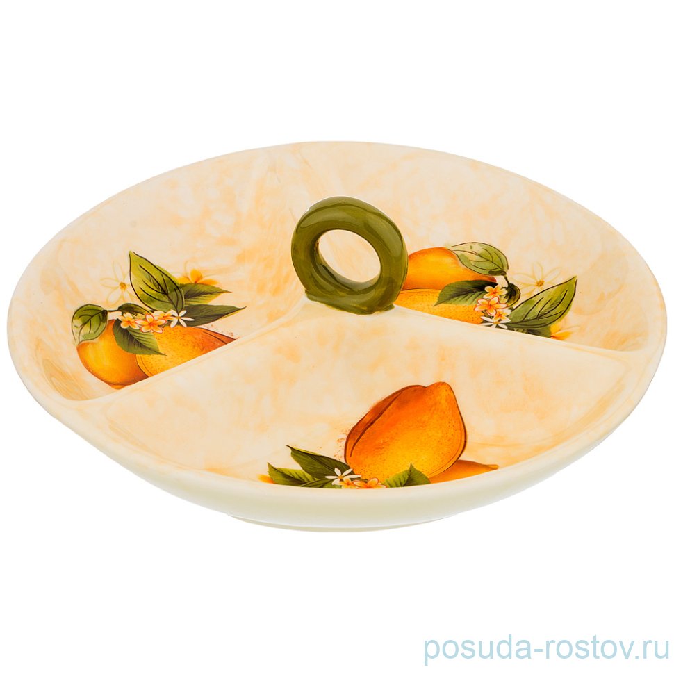 Менажница 22 х 7,5 см с ручкой "Лимоны" / 190277 Менажница 22 х 7,5 см с ручкой "Лимоны" / 190277