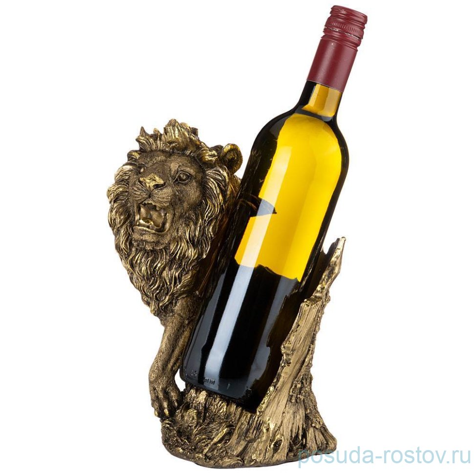 Подставка под бутылку 17 х 25 см "Лев" /бронза с позолотой / 273647
