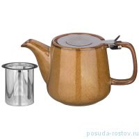 Заварочный чайник 500 мл с металлическим ситечком и крышкой коричневый &quot;Luster&quot; / 228667