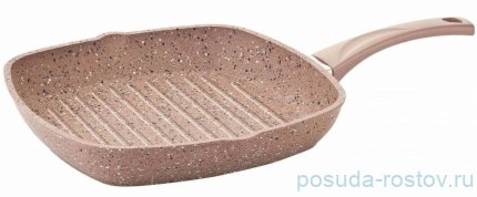 Сковорода-гриль 28 см с антипригарным покрытием 2,75 л коричневая &quot;GRANITE SINGLES&quot; / 295573