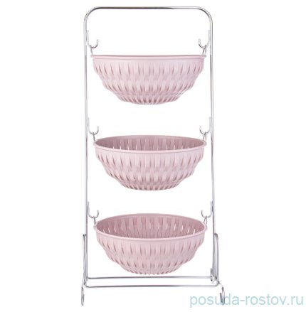 Корзина для овощей 3-х ярусная пудровая &quot;Limon&quot; / 330006