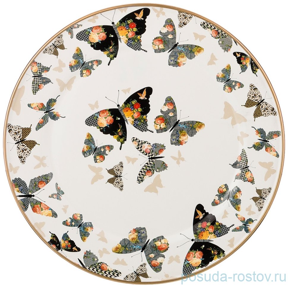 Блюдо 30 см круглое "agness /бабочки" / 196396
