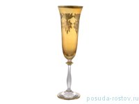 Бокалы для шампанского 190 мл 6 шт янтарные &quot;Анжела /Золотой орнамент&quot; / 031313