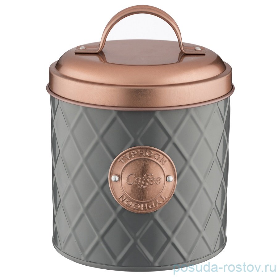 Банка 1 л Кофе серый-медь "Copper Lid" / 166201