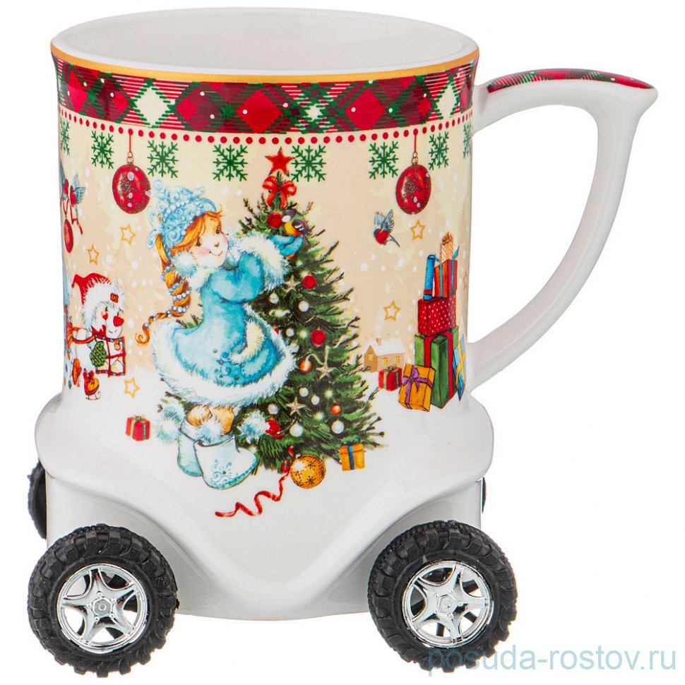 Кружка 350 мл на колесиках "Снегурочка" / 225145 Кружка 350 мл на колесиках "Снегурочка" / 225145