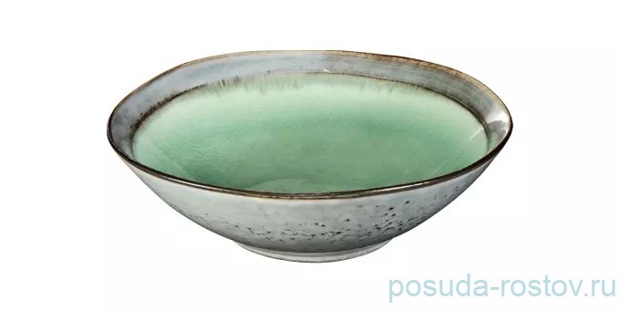 Тарелка 19 см 1 шт глубокая зеленый кракле "EMOTION" / 169694