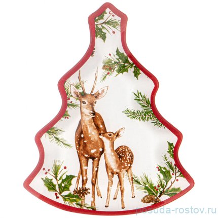 Блюдо 25 см Ёлка &quot;Рождественская сказка&quot; / 355065