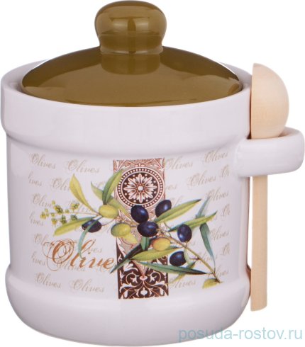 Сахарница 300 мл с ложкой &quot;Оливки&quot; / 190201