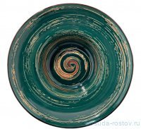 Тарелка 22,5 см глубокая зелёная &quot;Spiral&quot; / 261632