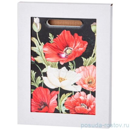 Подставка под горячее 15 х 20 см чёрная &quot;Маки&quot; / 254874