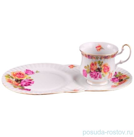 Чайный набор для завтрака 250 мл на 1 персону 2 предмета &quot;Моника /Букет из роз&quot; / 158156
