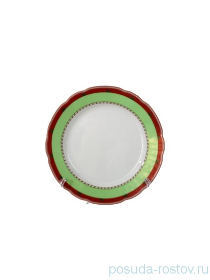 Набор тарелок 19 см 6 шт &quot;Роза /Вишни /Зеленый кант&quot; / 245448