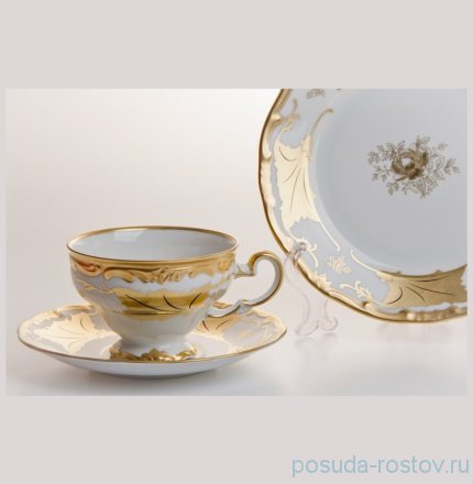 Набор чайный на 6 персон 18 предметов &quot;Кленовый лист /Белый&quot; (подарочная упаковка) / 039206