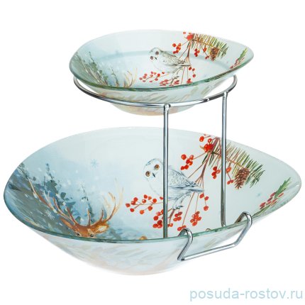 Салатник двойной (15, 25 см) &quot;Зимняя сказка /Звери&quot; / 268454