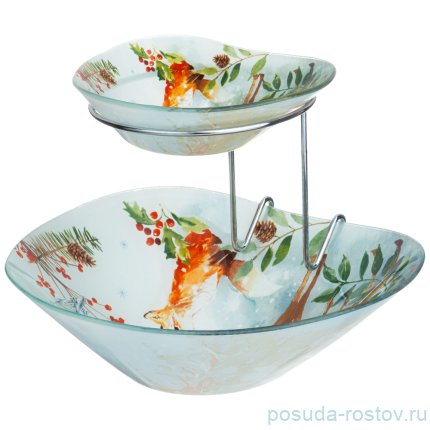 Салатник двойной (15, 25 см) &quot;Зимняя сказка /Звери&quot; / 268454
