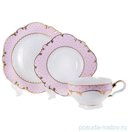 Чайный набор для завтрака на 1 персону 3 предмета &quot;Антония /Розовая&quot; / 148732