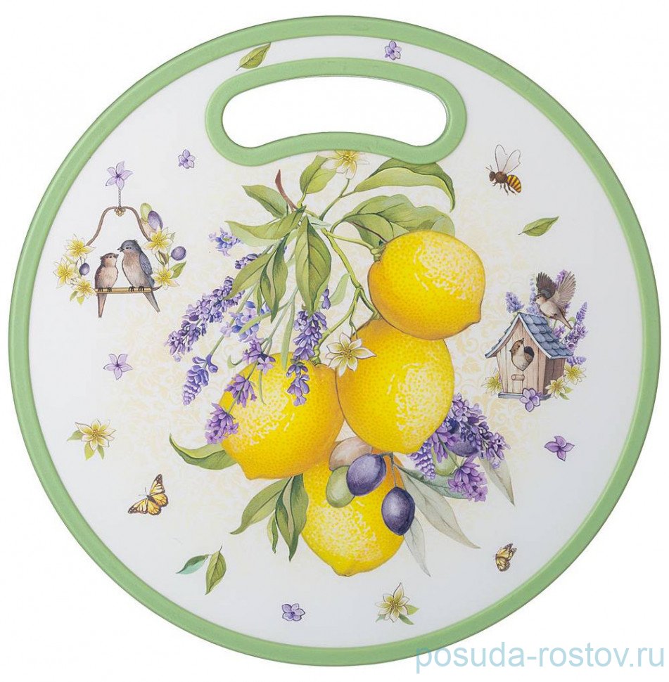 Разделочная доска 30 х 1,2 см круглая "прованс /лимоны" / 272784 Разделочная доска 30 х 1,2 см круглая "прованс /лимоны" / 272784