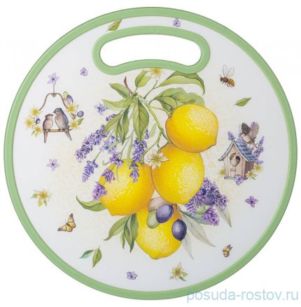 Разделочная доска 30 х 1,2 см круглая &quot;прованс /лимоны&quot; / 272784