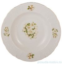 Набор тарелок 23 см 6 шт глубокие &quot;Бернадотт /Белые розы /золото&quot; / 167170