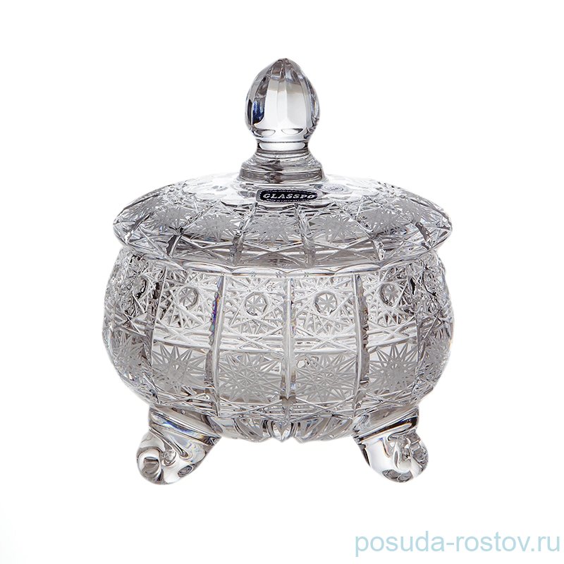 Шкатулка 11 см на 3-х ножках с крышкой "Хрусталь резной" / 098922 Шкатулка 11 см на 3-х ножках с крышкой "Хрусталь резной" / 098922