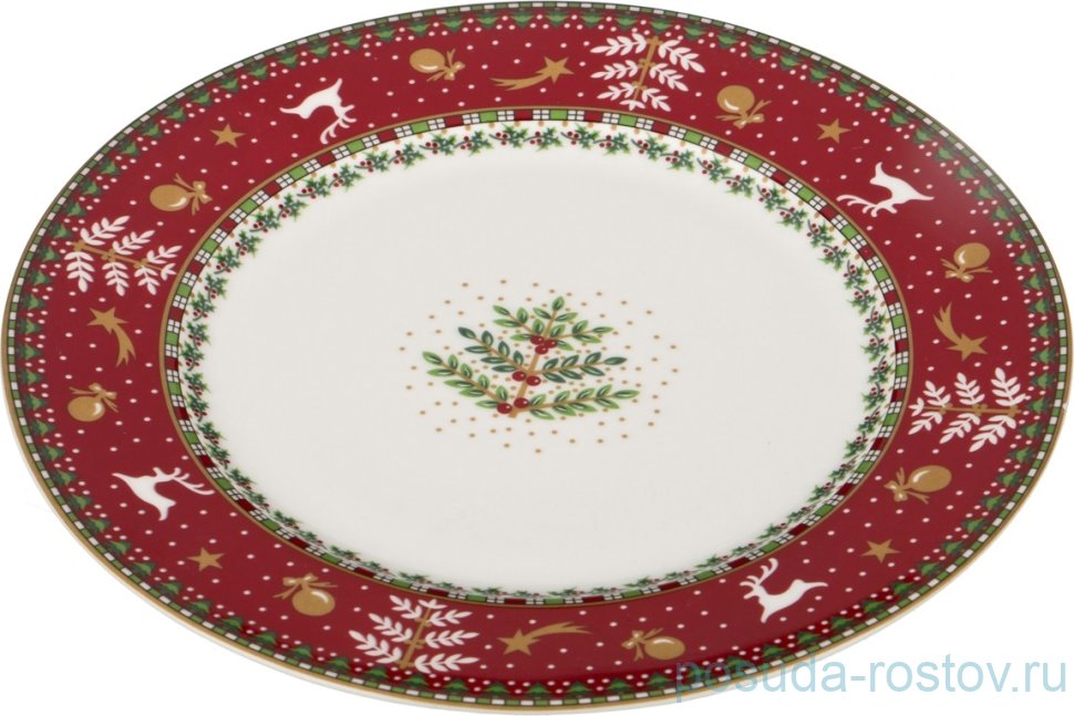Тарелка 21 см 1 шт "christmas collection /красная" / 192381